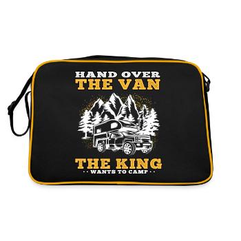 camping king wants camping caravan holidays - Retro Bag - black/gold - Back