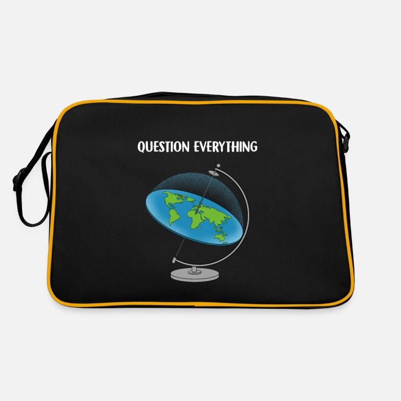 Question Everything I Flat Earth Retro Tasche