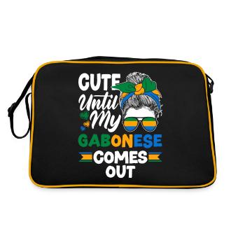 Gabonese Gabon Gabonese Flag Cute Until My - Retro Bag - black/gold - Back