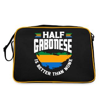 Gabonais Gabon Drapeau gabonais Moitié gabonais Drôle - Sac Retro - noir/or - Dos
