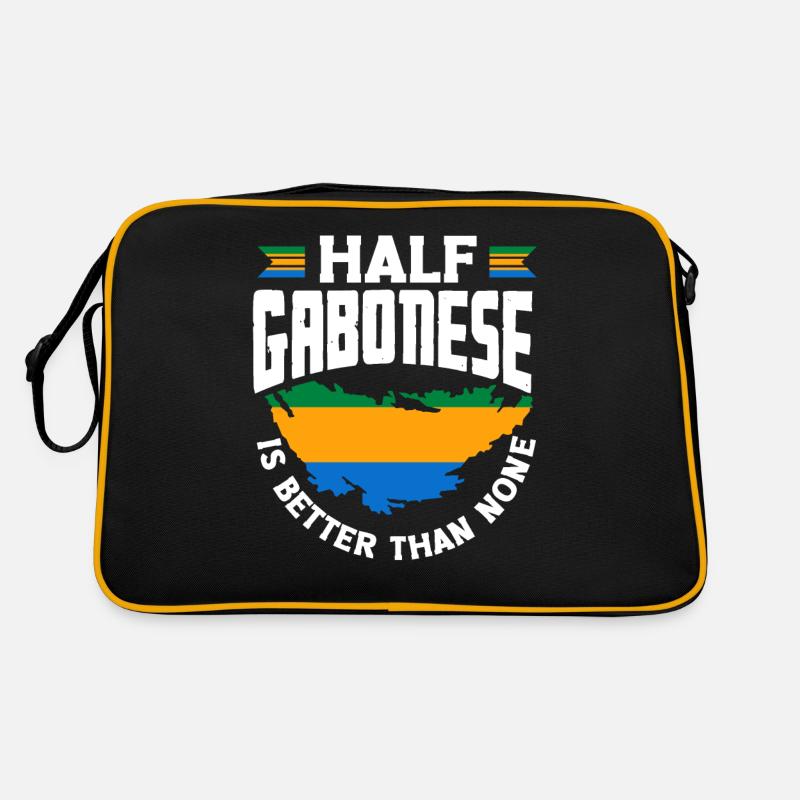 Gabonais Gabon Drapeau gabonais Moitié gabonais Drôle Sac Retro