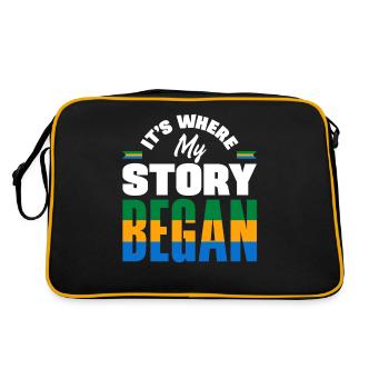 Gabonese Gabon Gabonese Flag Its Where My Story - Retro Bag - black/gold - Back