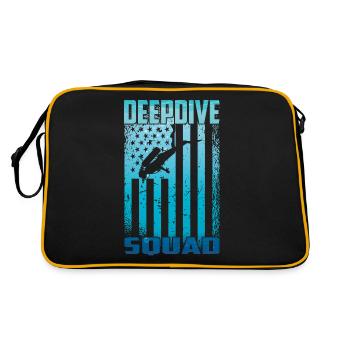Tief Tauchen Freedive DeepDive - Retro Tasche - Schwarz/Gold - Hinten