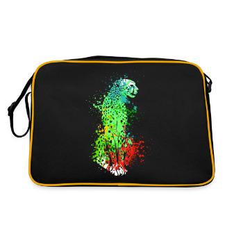 Splash Art Wildcat Cheetah - Retro Bag - black/gold - Back