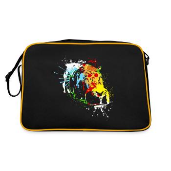 Splash Art Flusspferd Nilpferd Hippo - Retro Bag - black/gold - Back