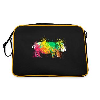 Splash Art Flusspferd Nilpferd Hippo - Retro Bag - black/gold - Back