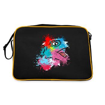 Splash Art Surikate Meerkats - Retro Bag - black/gold - Back
