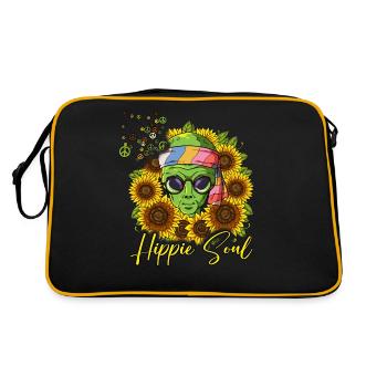60s 70s Costume Hippie Soul - Sac Retro - noir/or - Dos