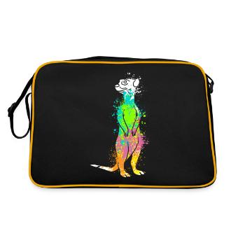 Splash Art Surikate Meerkats - Retro Bag - black/gold - Back