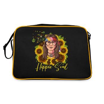 60s 70s Costume Hippie Soul - Sac Retro - noir/or - Dos