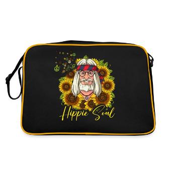 60s 70s Costume Hippie Soul - Sac Retro - noir/or - Dos