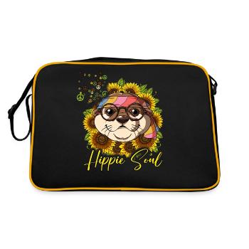 60s 70s Costume Hippie Soul - Sac Retro - noir/or - Dos