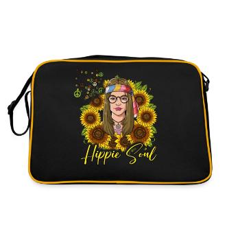 60s 70s Costume Hippie Soul - Sac Retro - noir/or - Dos