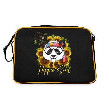 60s 70s Costume Hippie Soul - Sac Retro - noir/or - Dos