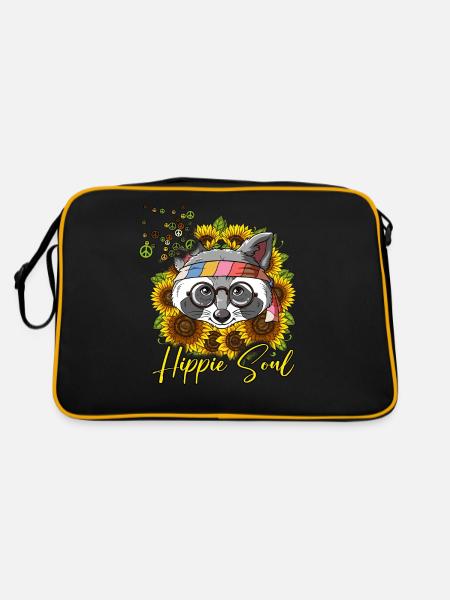 60s 70s Costume Hippie Soul - Sac Retro - noir/or - Dos
