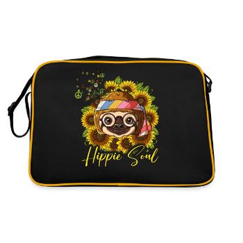 60s 70s Costume Hippie Soul - Sac Retro - noir/or - Dos