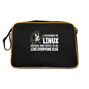 I Customize My Linux Penguin Because I am - Retro Tasche - Schwarz/Gold - Hinten