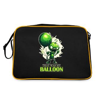 Alien or Chinese Spy Balloon - That Was My Balloon - Retro Tasche - Schwarz/Gold - Hinten