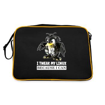 I Tweak My Linux Penguin because I Can for Linux - Retro Tasche - Schwarz/Gold - Hinten