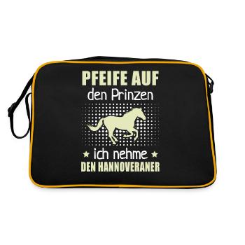Pfeife Prinzen Nehme Hannoveraner Reiterhof - Retro Tasche - Schwarz/Gold - Hinten