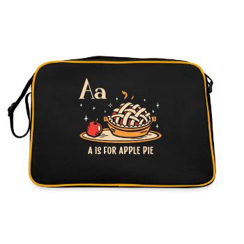 Apple Pie A Is For Apple Pie Baking Fruit Pastries - Retro Bag - black/gold - Back