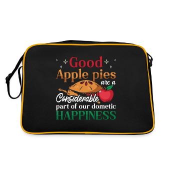 Apple Pie Good Apple Pies Are A Considerable Fruit - Retro Bag - black/gold - Back