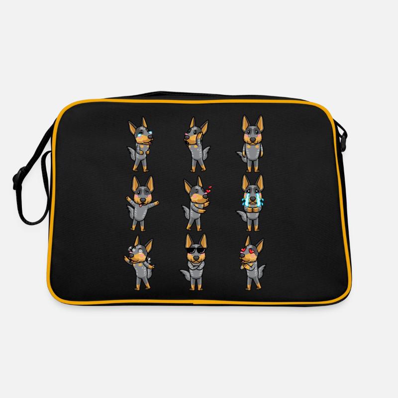 Australian Cattle Hund Blue Heeler Kawaii Emoticon Retro Tasche