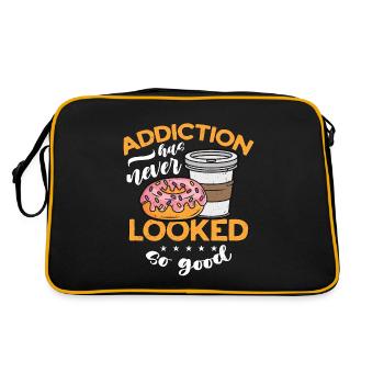 La dépendance au café et aux beignets n’a jamais de petit-déjeuner - Sac Retro - noir/or - Dos