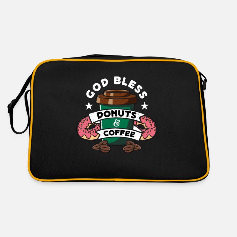 Café et beignets Que Dieu bénisse les beignets et les petits déjeuners Sac Retro