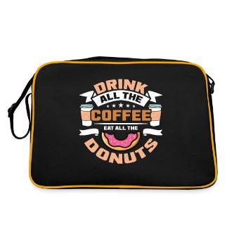 Café et beignets Buvez toute la caféine de café - Sac Retro - noir/or - Dos
