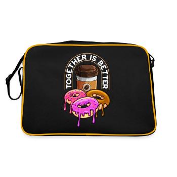 Café et beignets ensemble est meilleur amateur de beignets - Sac Retro - noir/or - Dos
