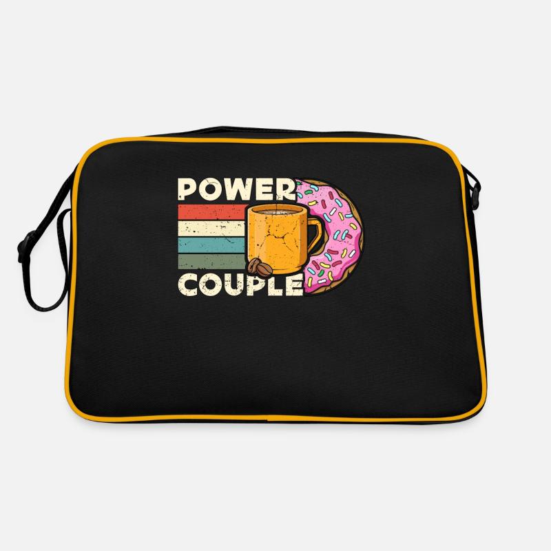 Café & beignets Power Couple Retro Coffee Lover Sac Retro