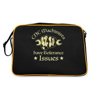 Cnc Mechanic Machinist Tolerance Issues - Retro Bag - black/gold - Back