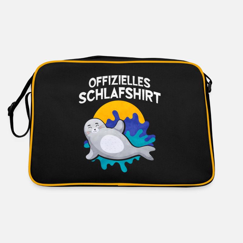 Offizielles Schlafshirt Robbe - Retro Tasche - Schwarz/Gold
