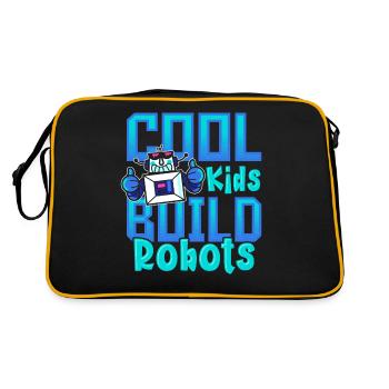 Cool Kids Build Robots Robotics Robot - Retro Tasche - Schwarz/Gold - Hinten