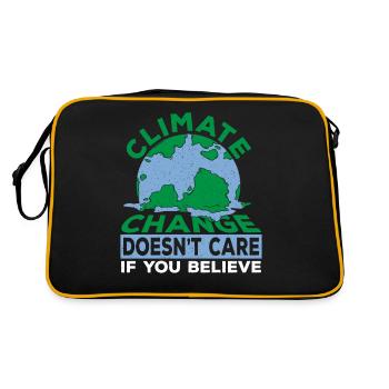 Le changement climatique ne se soucie pas si vous croyez mondial - Sac Retro - noir/or - Dos