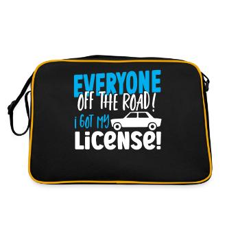 Everyone Off The Road! I Got My License! New - Retro Bag - black/gold - Back