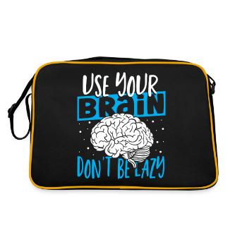 Use Your Brain Don't Be Lazy Neuroscience - Retro Bag - black/gold - Back