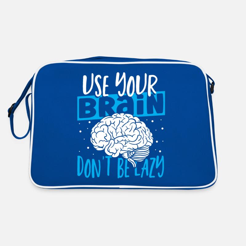 Use Your Brain Don't Be Lazy Neuroscience Retro Tasche