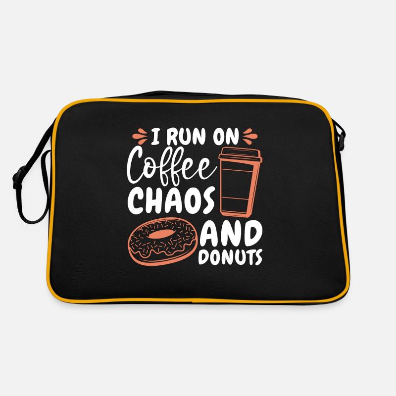 Café et beignets Je cours sur le café Chaos Petit déjeuner Sac Retro