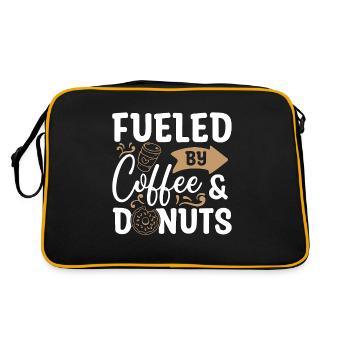 Coffee & Doughnuts Fueled By Coffee & Breakfast - Retro Tasche - Schwarz/Gold - Hinten