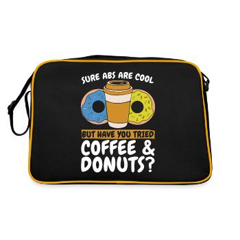 Coffee & Doughnuts Sure Abs Are Cool Coffee Bean - Retro Tasche - Schwarz/Gold - Hinten