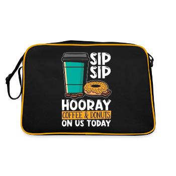 Coffee & Doughnuts Sip Sip Hooray Coffee Bean - Retro Bag - black/gold - Back
