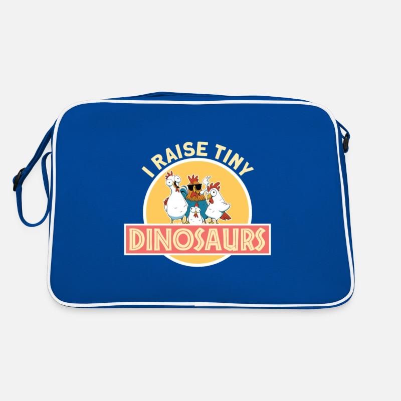 I raise tiny Dino Hühner Hahn Bauer Dinosaurier Retro Tasche