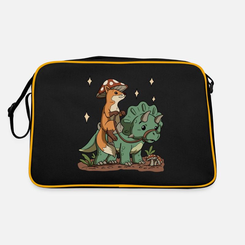 Cottagecore Fuchs - Retro Tasche - Schwarz/Gold
