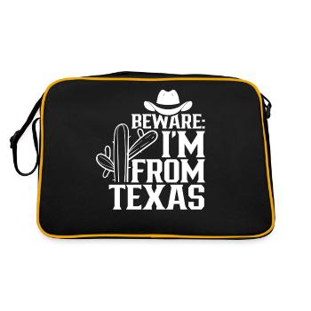 Attention: I come from Texas Texan Texan - Retro Bag - black/gold - Back