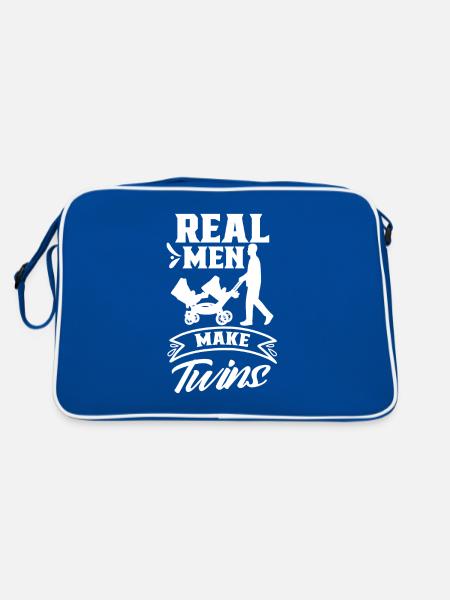 De vrais hommes font de l’humour des Gémeaux un jumeau - Sac Retro - bleu/blanc - Dos
