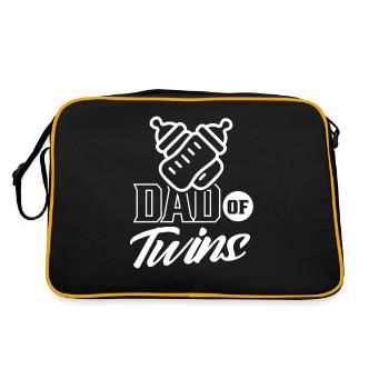 Vater Von Zwillingen Zwilling Zwillinge Humor - Retro Tasche - Schwarz/Gold - Hinten