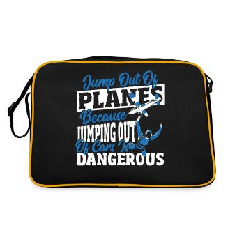 Sauter des voitures est dangereux parachutisme - Sac Retro - noir/or - Dos