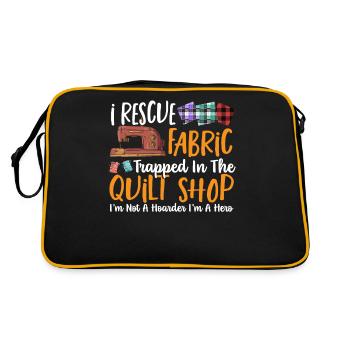 I Rescue Fabric Trapped In The Quilt Shop - Retro Bag - black/gold - Back